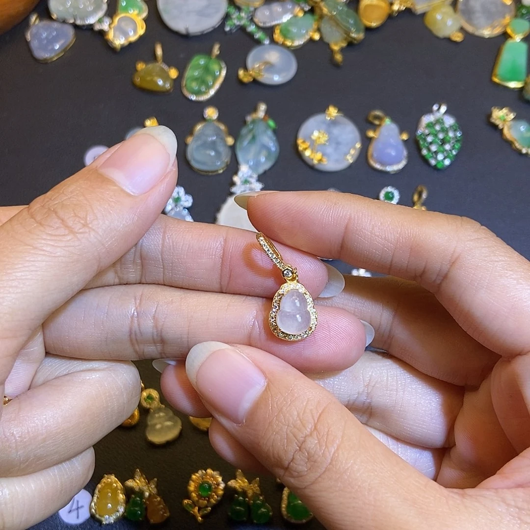 翡翠银S925镶嵌吊坠(不含链)