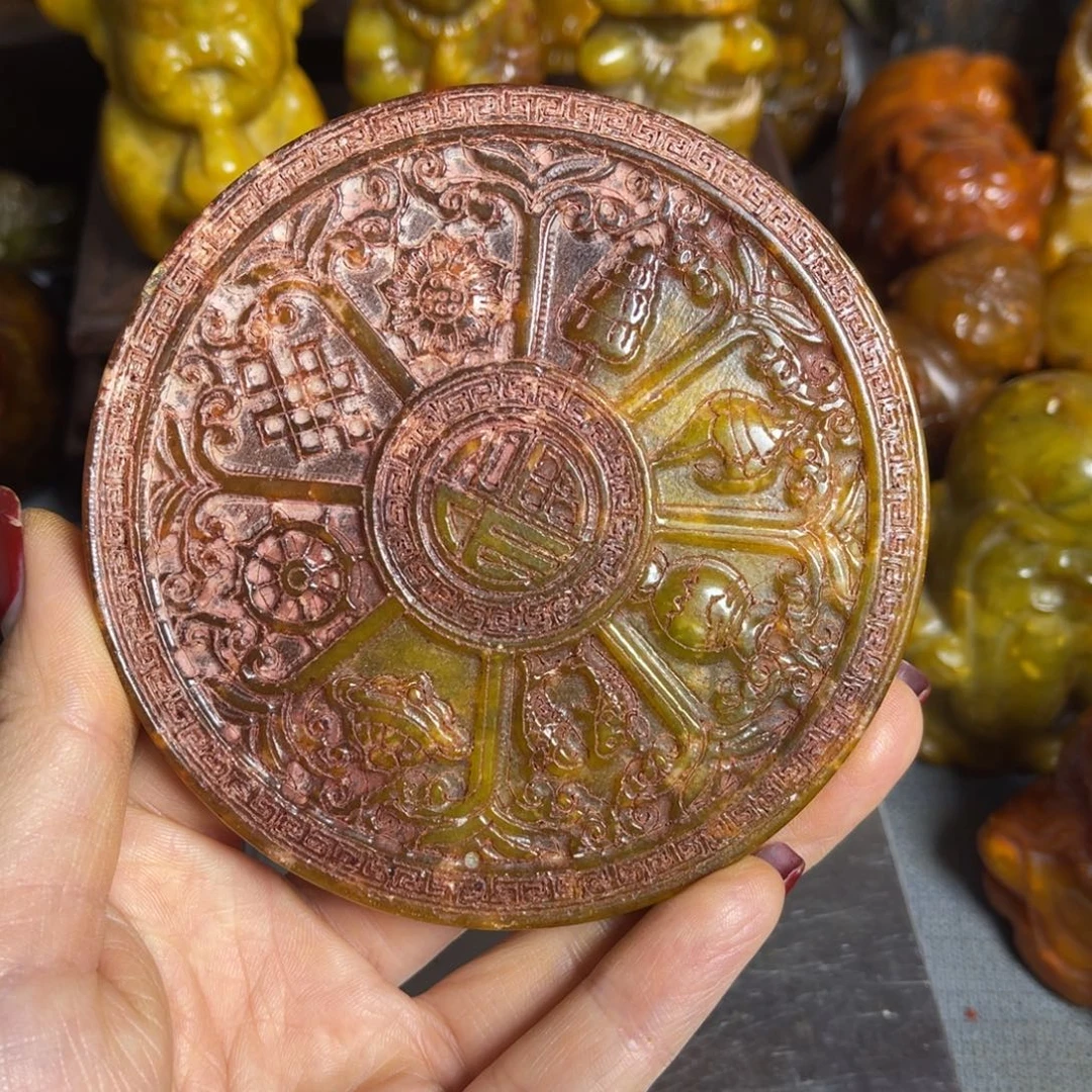 蛇纹石玉合金颈饰