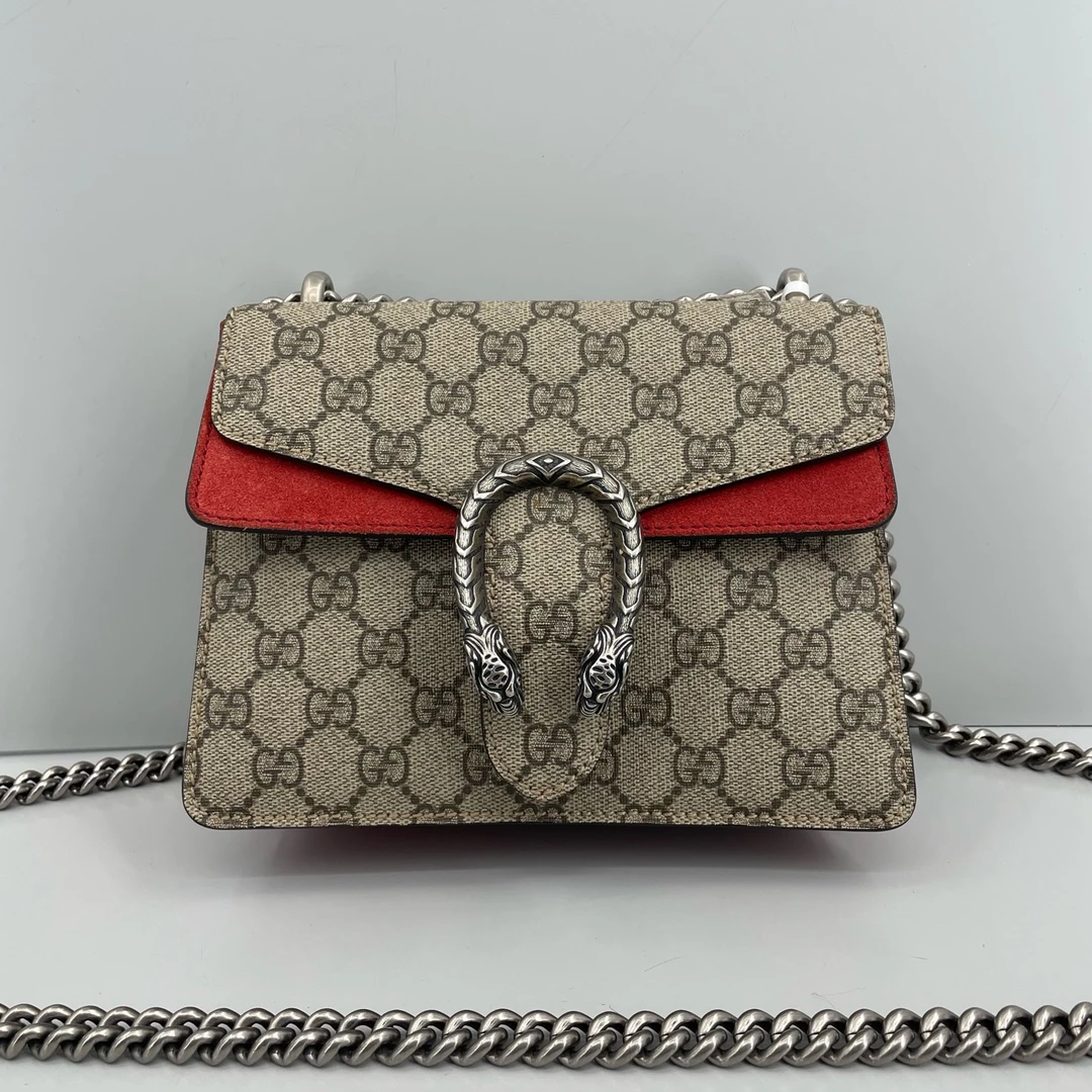 95新 GUCCI/古驰 优选/酒神红色小号 黑标02020x15x4cmZ12245