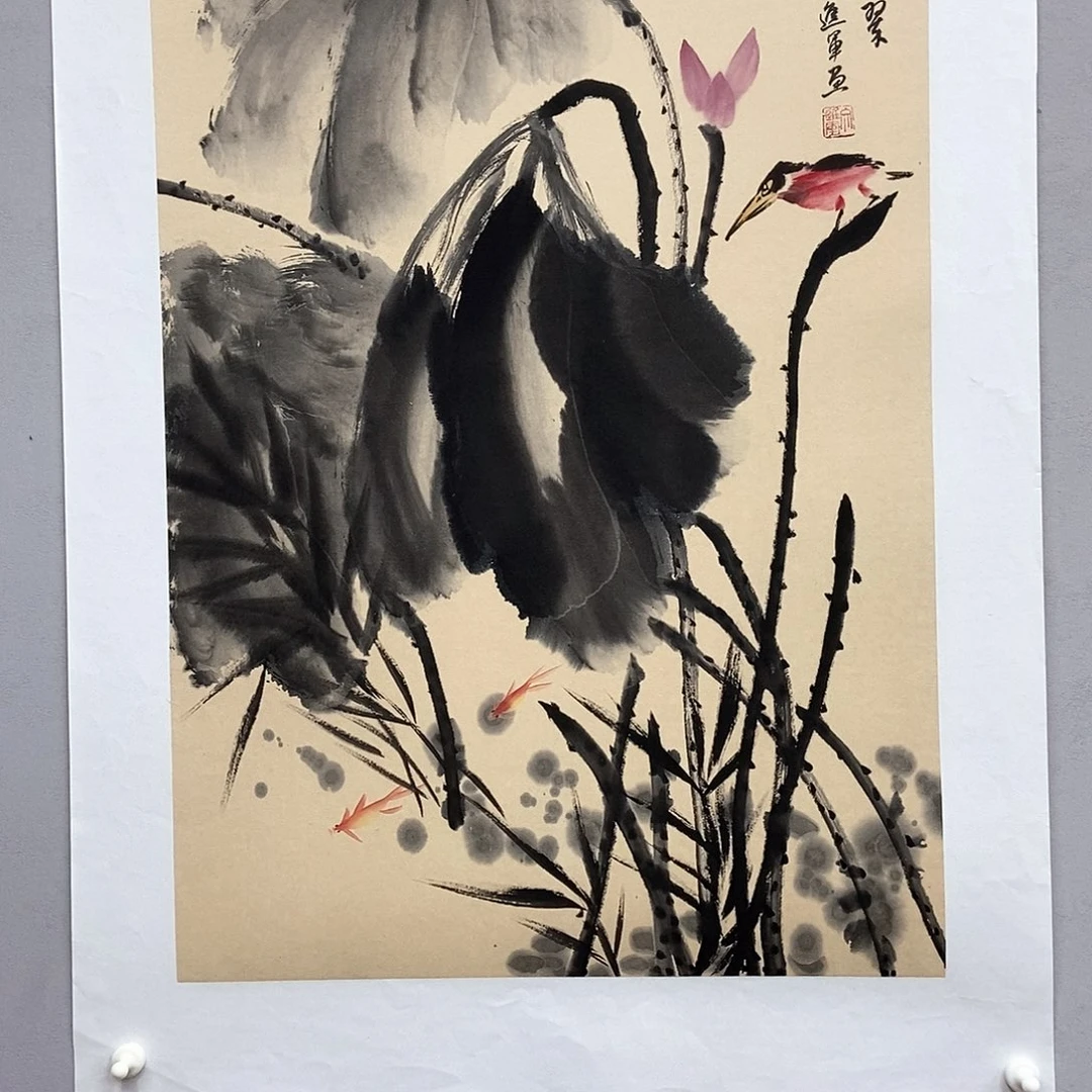 国画文进军四尺三开精品佳作
