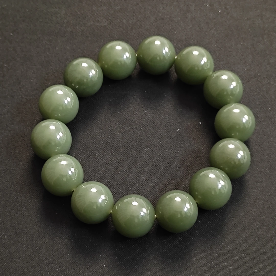 RC0870创汇期和田碧玉碧玉手串