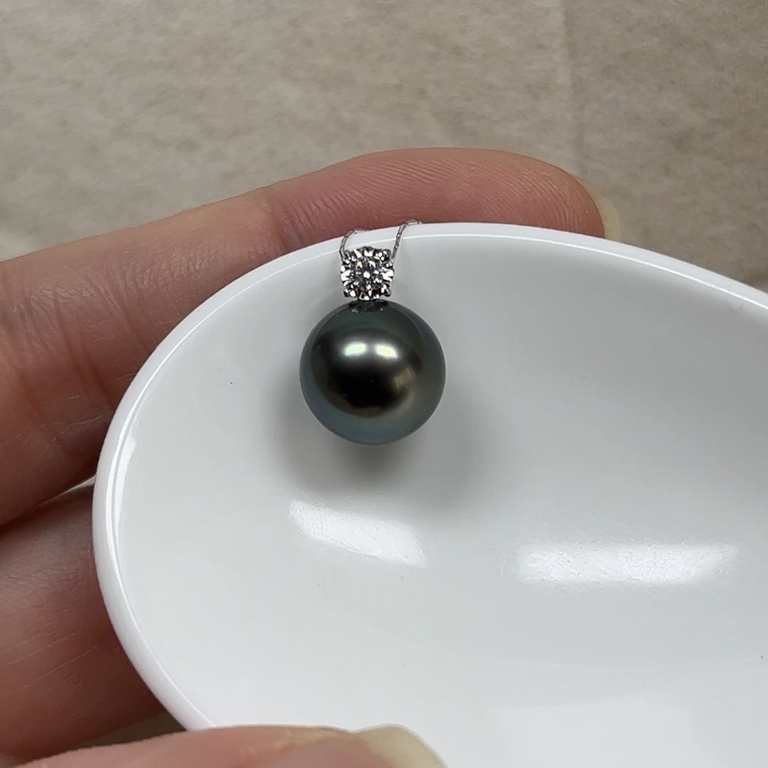 吊坠(不含链)18K金镶嵌海水珍珠10.5mm