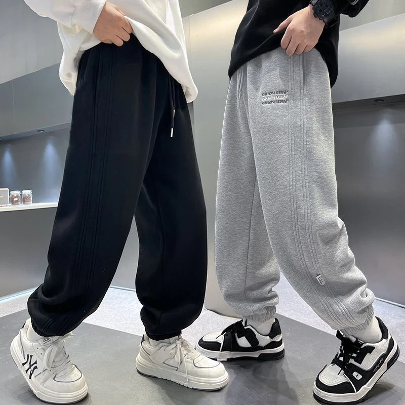 【新品】男童春秋季裤子2025新款休闲运动裤中大童宽松刺绣高质量