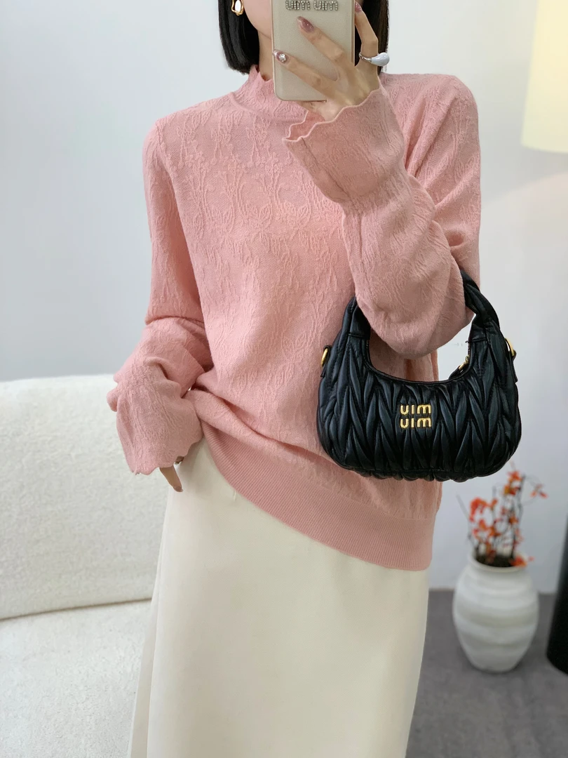 【芊荨精选】2025时尚百搭气质减龄提花打底针织衫S656#