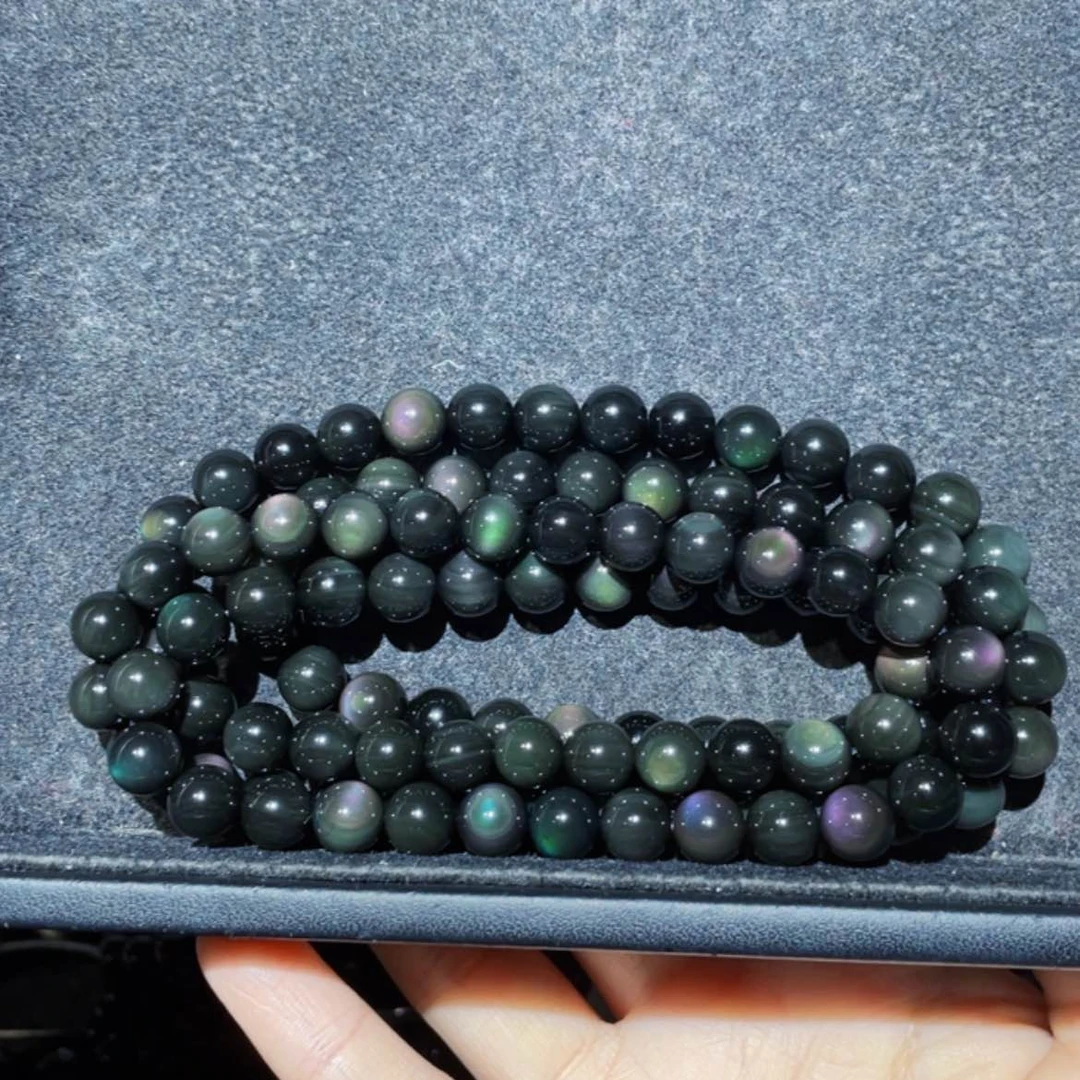 【闪购商品】黑曜岩未镶嵌手链石*