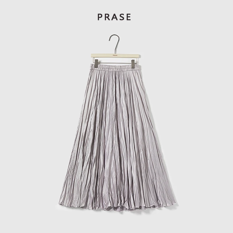 PRASE·噜【鎏光裙】微胖轻奢设计款夏女高腰百搭显瘦半身裙PR506B41