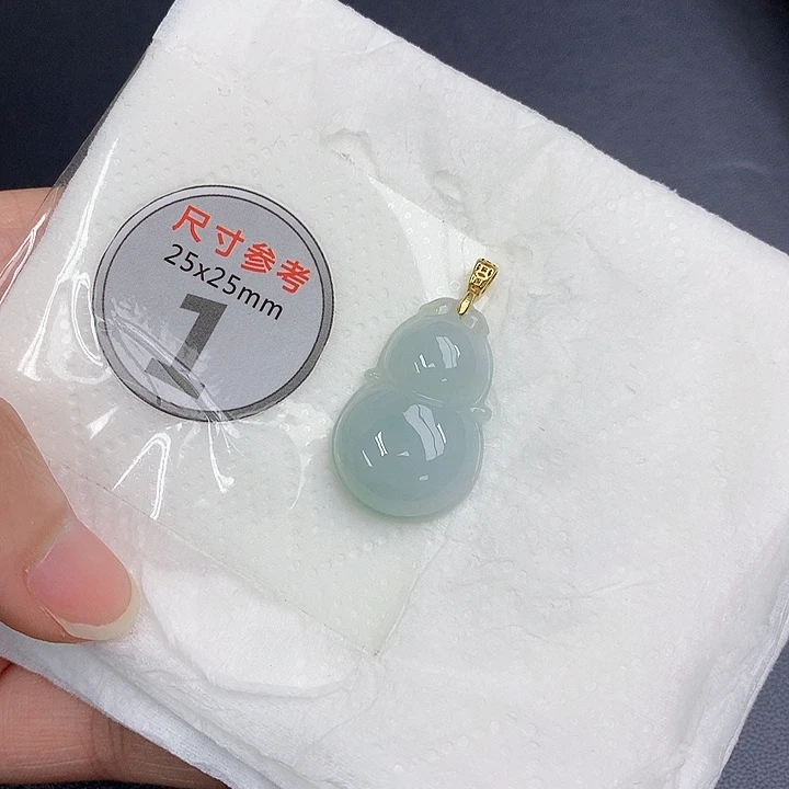 颈饰银S925镶嵌翡翠天然A货