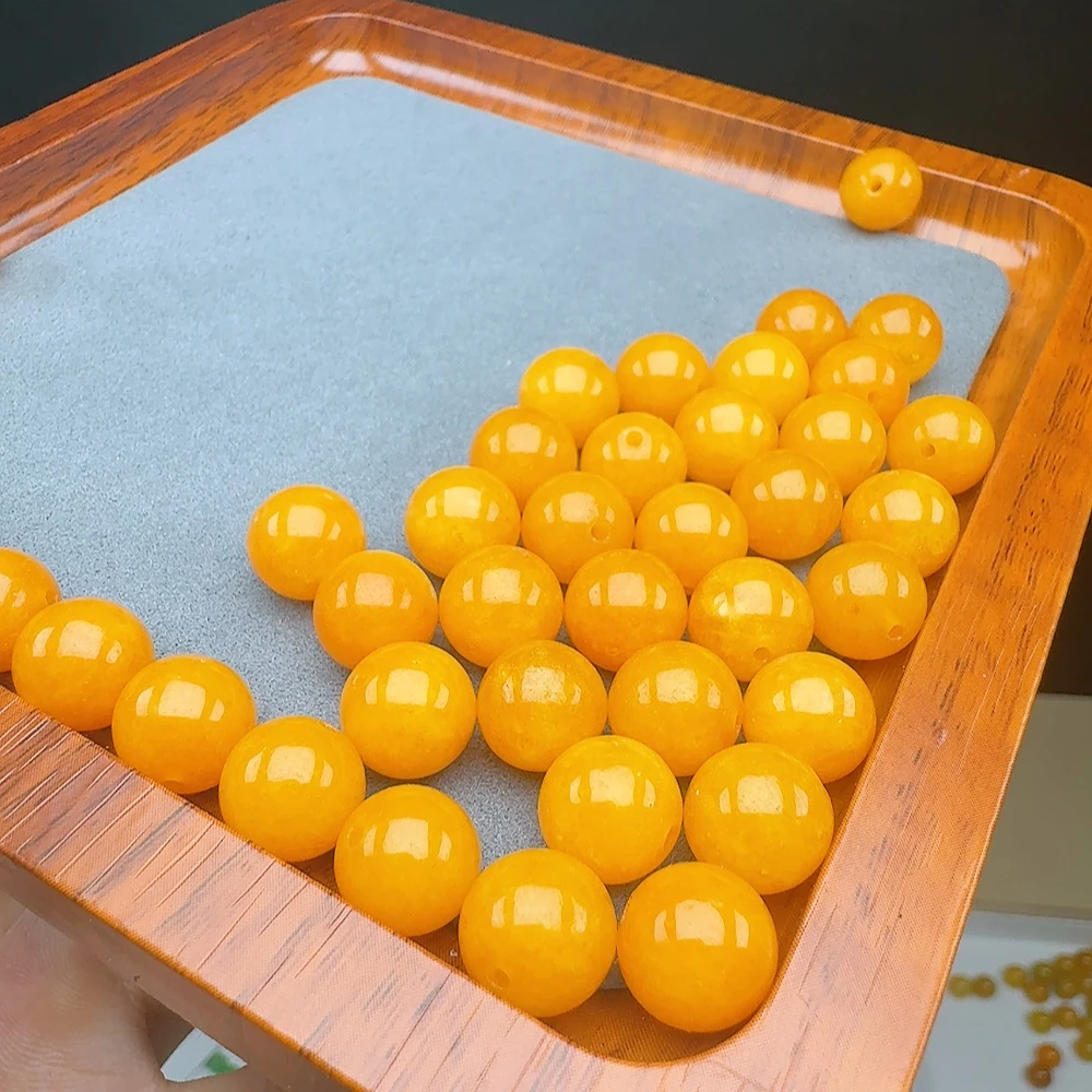 卡10mm 天然缅料A货 冰糖黄单珠 多样性发一