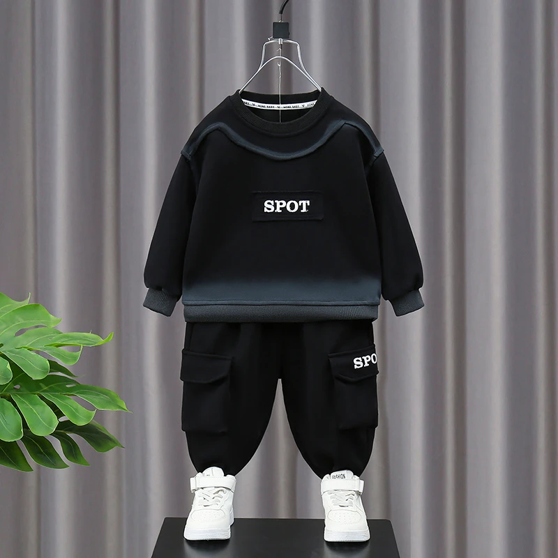 儿童秋冬男童女童卫衣春秋休闲长袖中小童装2025新款宝宝洋气套装