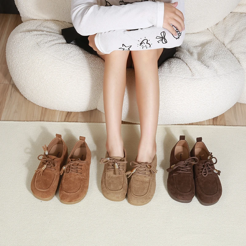 牛皮勃肯乐福鞋女春秋时尚穿搭增高厚底文艺百搭单鞋7711