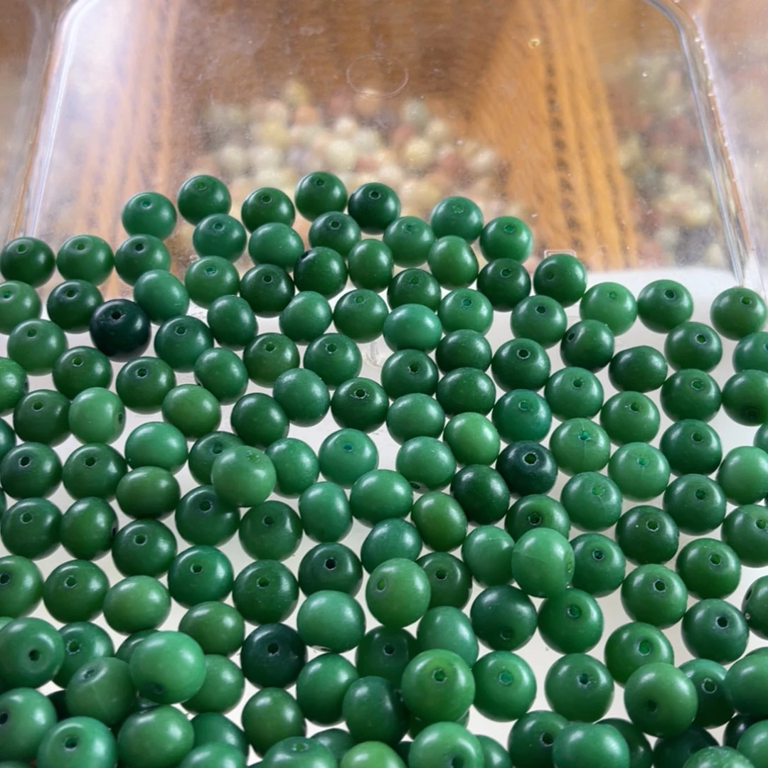 白玉菩提吊坠瑕疵11青草苹果258颗