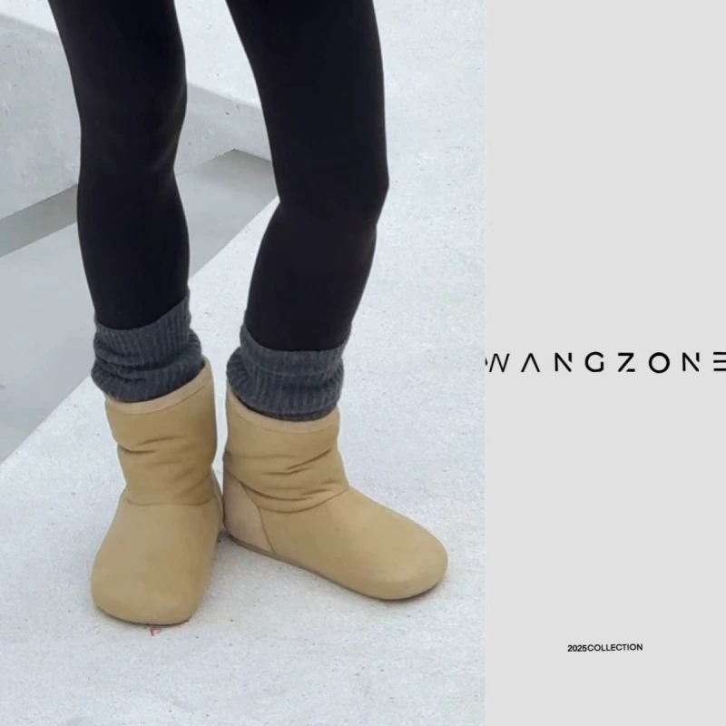 WANG ZONE｜新款冬季加绒保暖大圆头平底土豆雪地靴