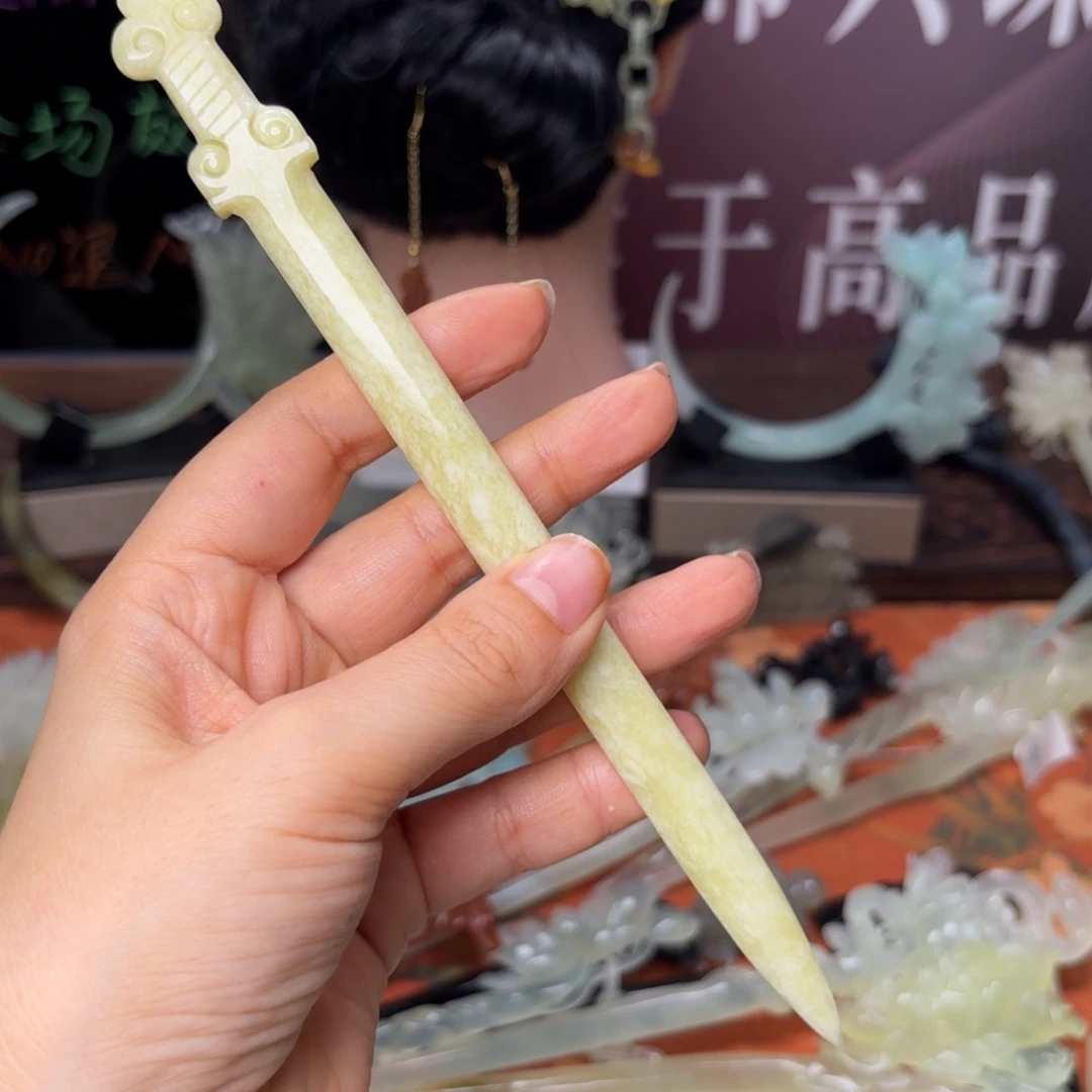 蛇纹石玉合金发饰