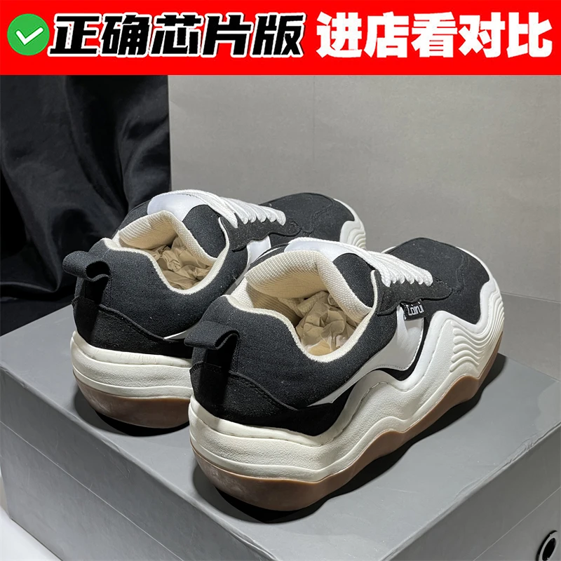 偷偷藏不住赵露思桑稚同款老爹鞋男女波浪厚底面包鞋帆布板鞋