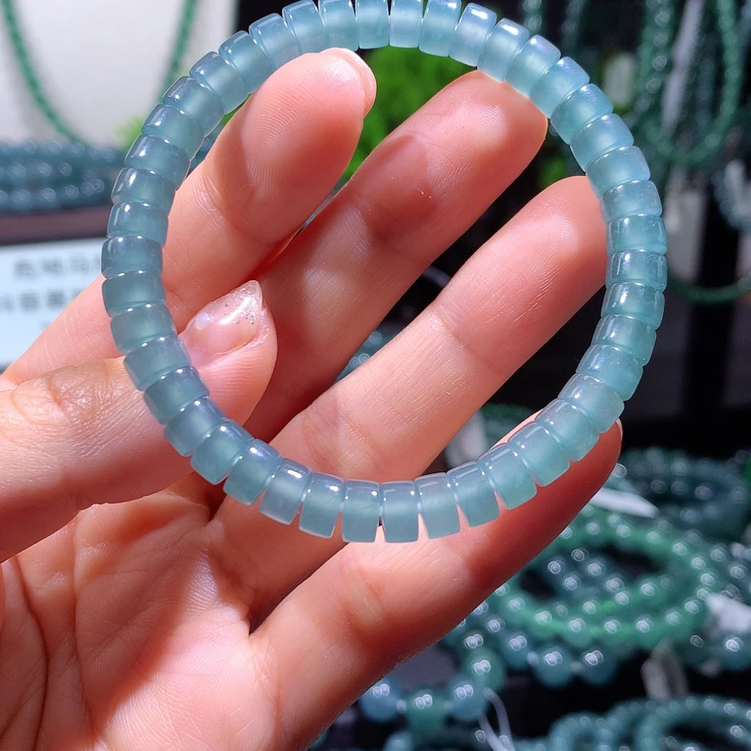 翡翠未镶嵌手链天然a货翡翠手串7mm