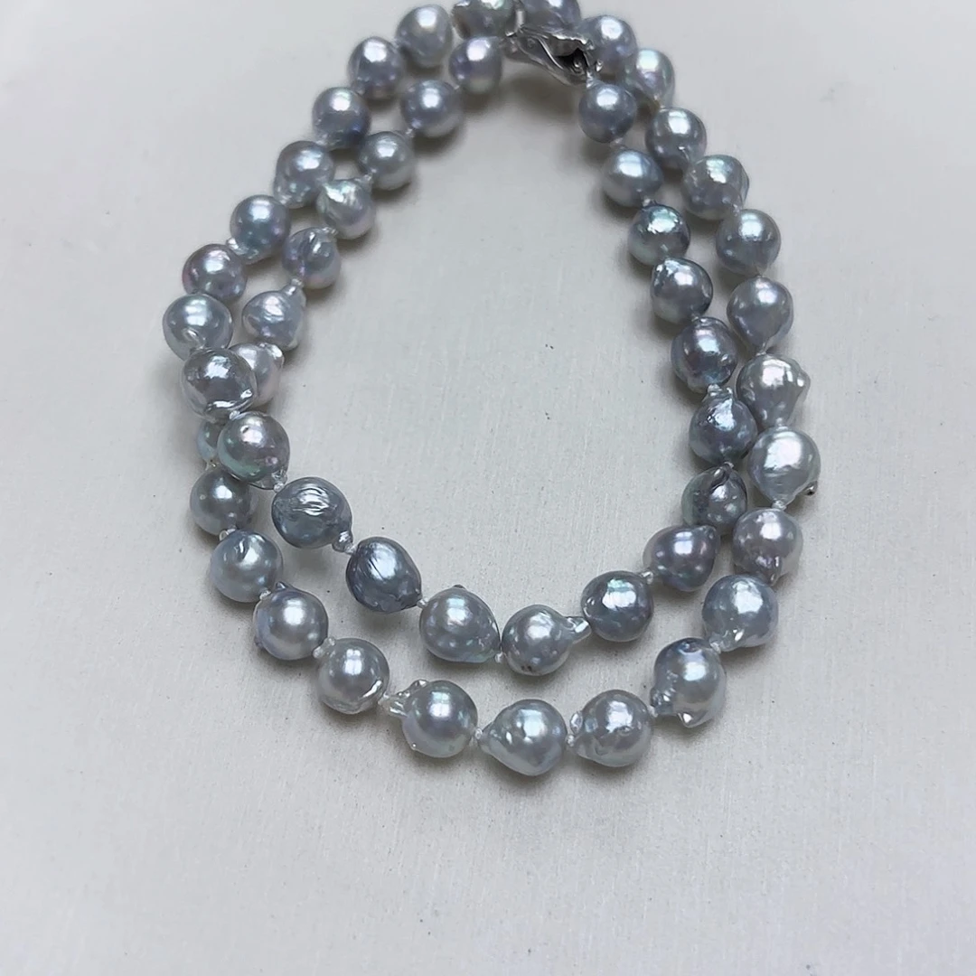 海水珍珠银S925镶嵌颈饰7-8