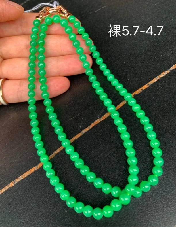 满绿圆珠翡翠珠链