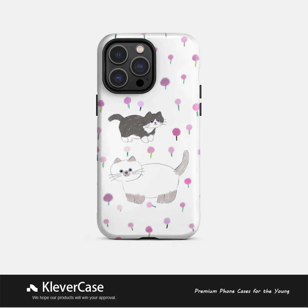 两个猫咪二合一菲林壳适用苹果16pro/华为/小米15/vivo手机壳