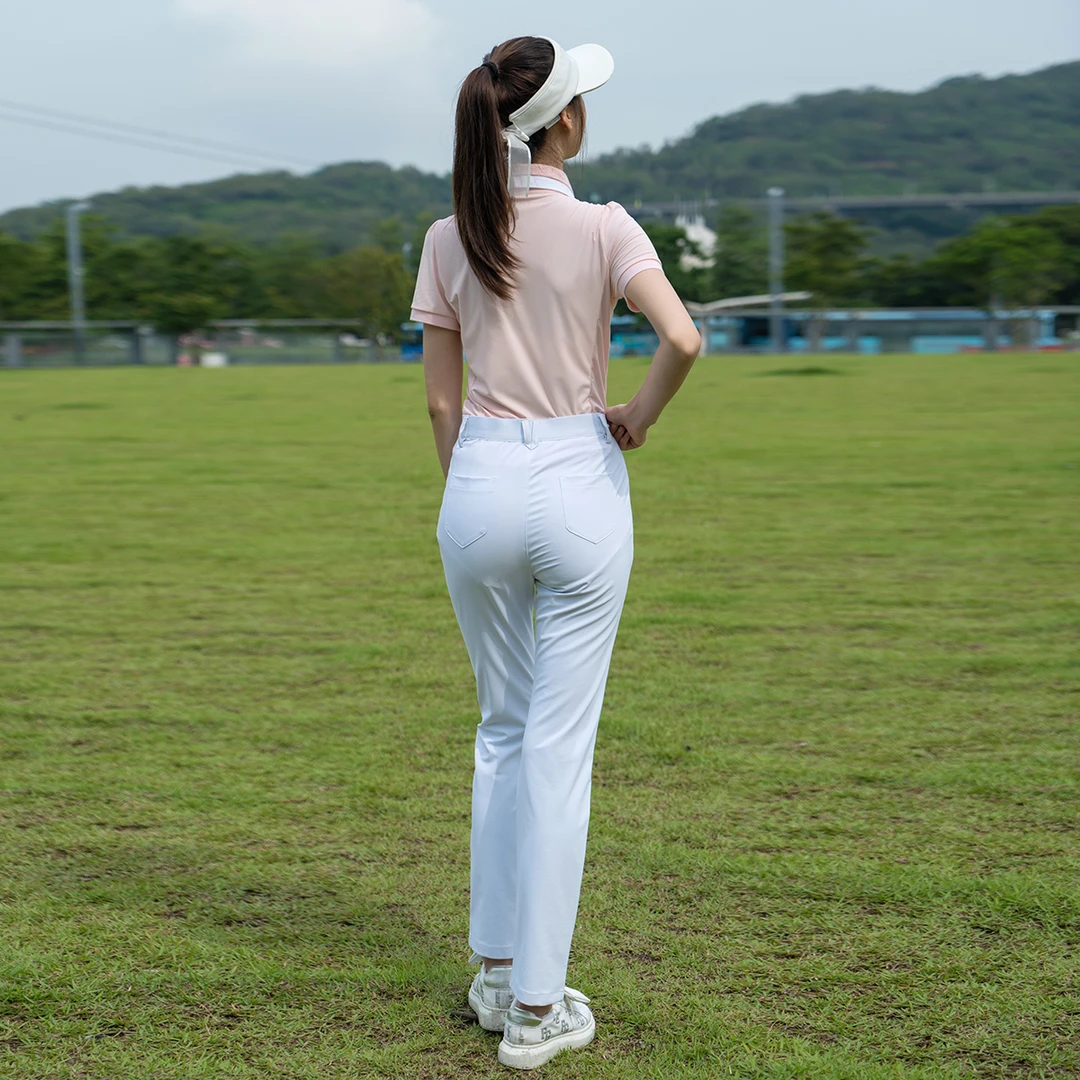 高尔夫女士服饰夏季运动球裤白色长裤舒适气质polo衫时尚女款上衣