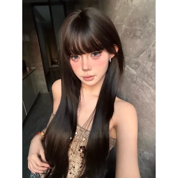 娜莓【高层次进口混丝系列·日漫小魔女】自然萝莉长发女生基础D假发