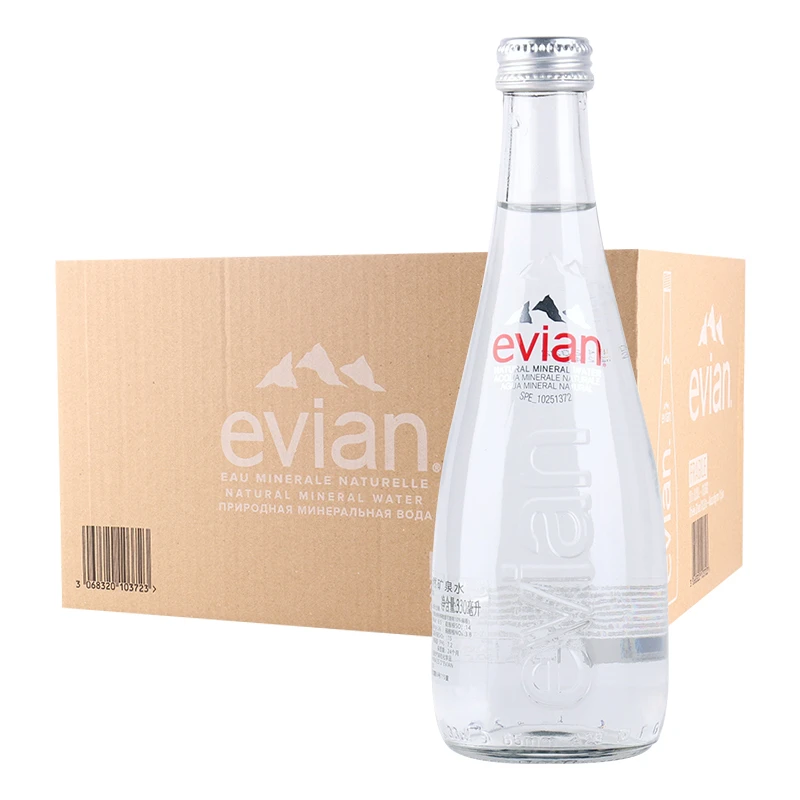 evian依云矿泉水330/500ml整箱玻璃瓶进口高端天然弱碱性饮用水