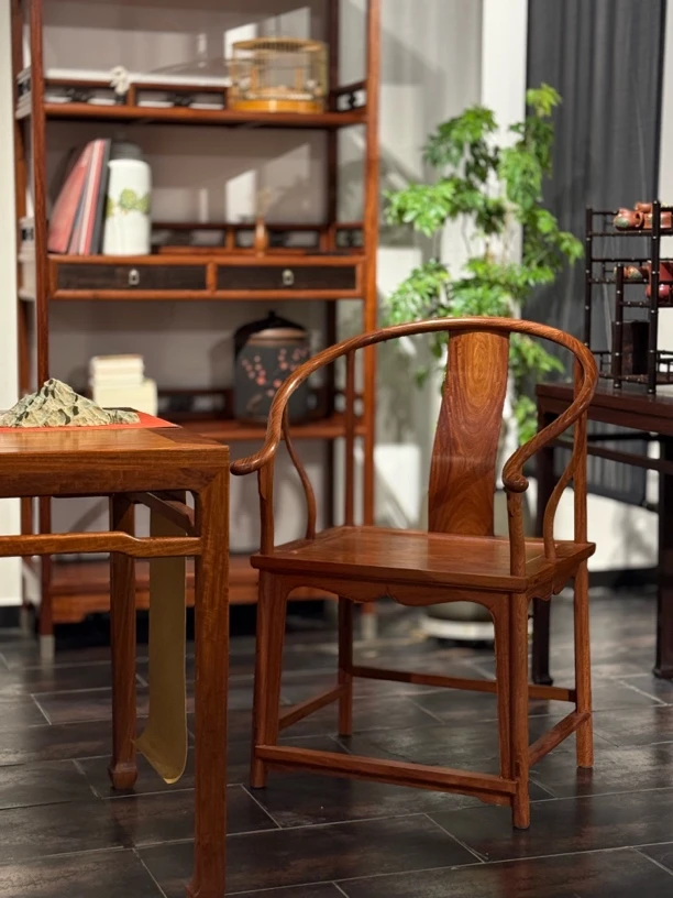 圈椅素圈椅可搭配三件套简约家用桌椅