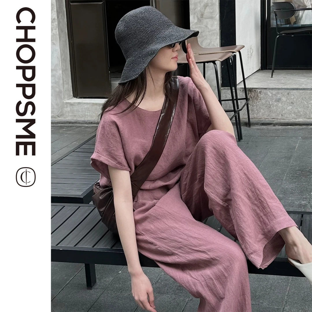 巧珀思｜17468日本进口近江晒舒适时尚圆领宽松休闲百搭亚麻T恤