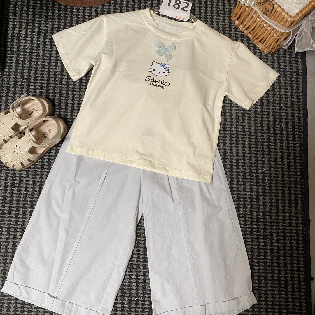 【72】-女童学院风套装夏季2025新款儿童服装卡通