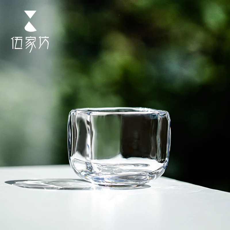 伍家坊芳菲杯水晶玻璃手工制作高档创意家用喝茶品茗杯防烫茶杯