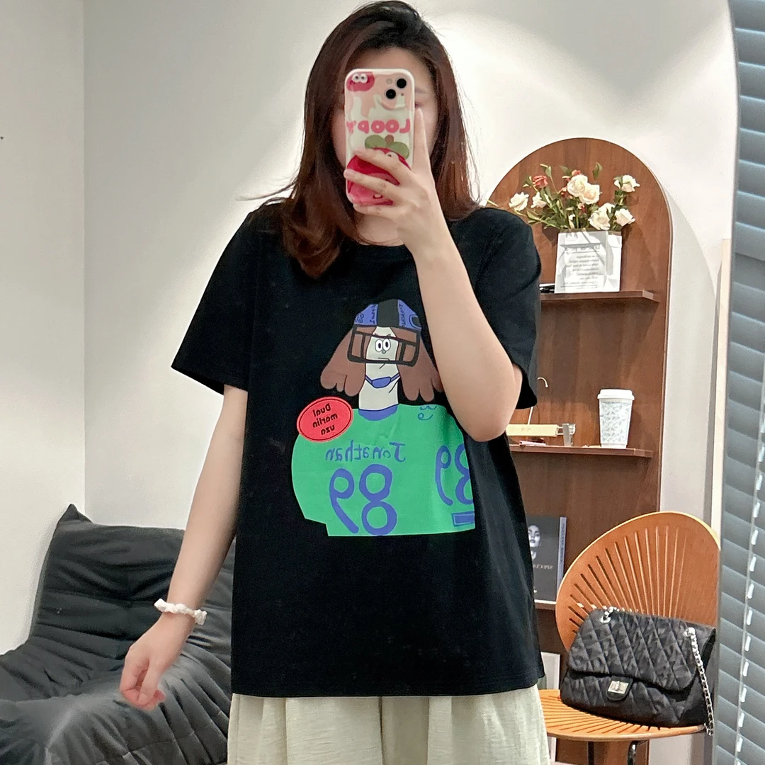 【咔咔】搞怪女孩2.0-卡通印花短袖人物圆领T恤百搭ins设计感K0300