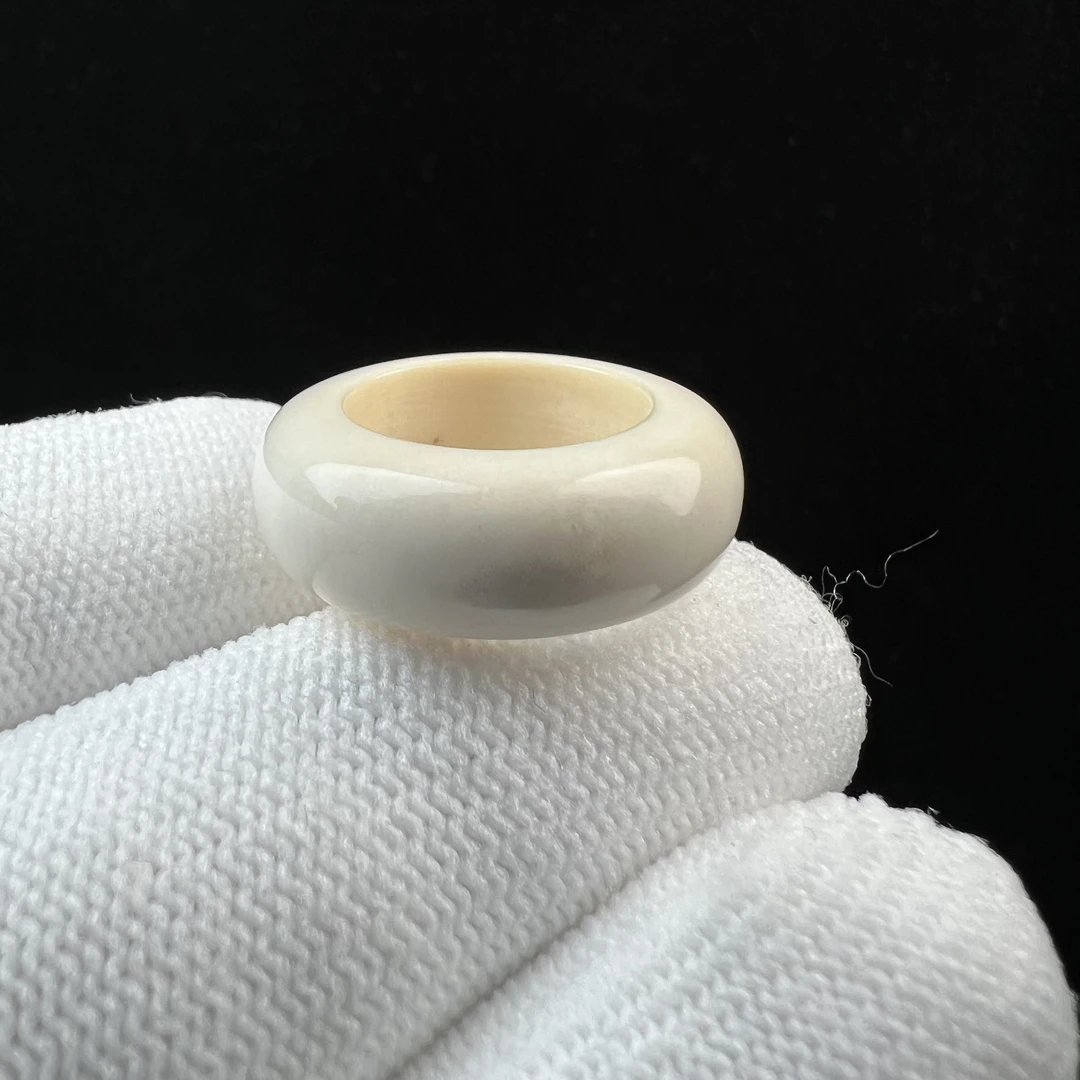 D1425天然猛犸牙跑环戒指内径14.5mm支持鉴定 假一罚四