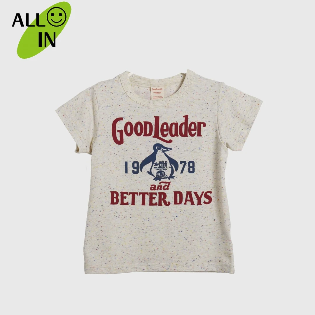 【ALLIN高定】潮娃必备2025夏季新款DD植绒企鹅彩点儿童T恤纯棉上衣