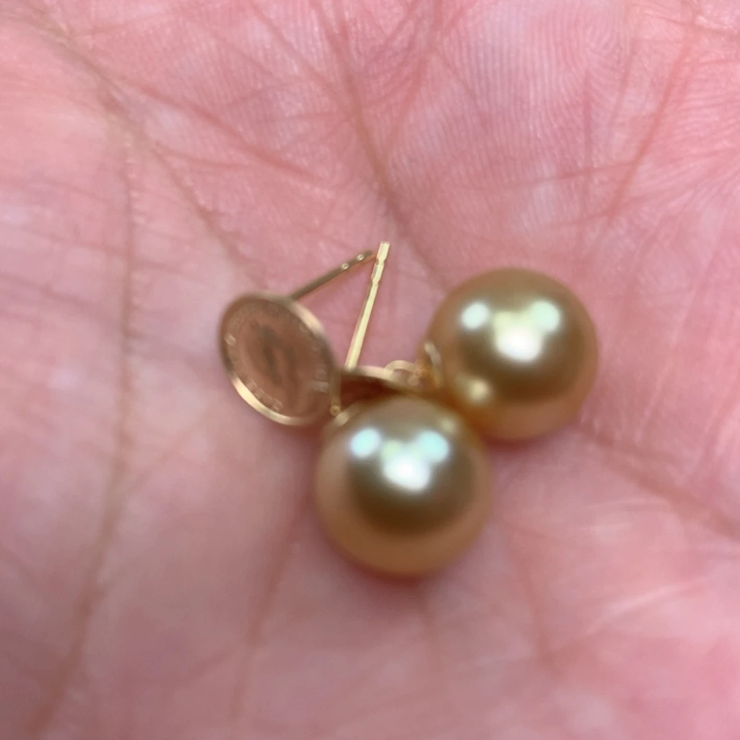 海水珍珠耳饰18K金镶嵌