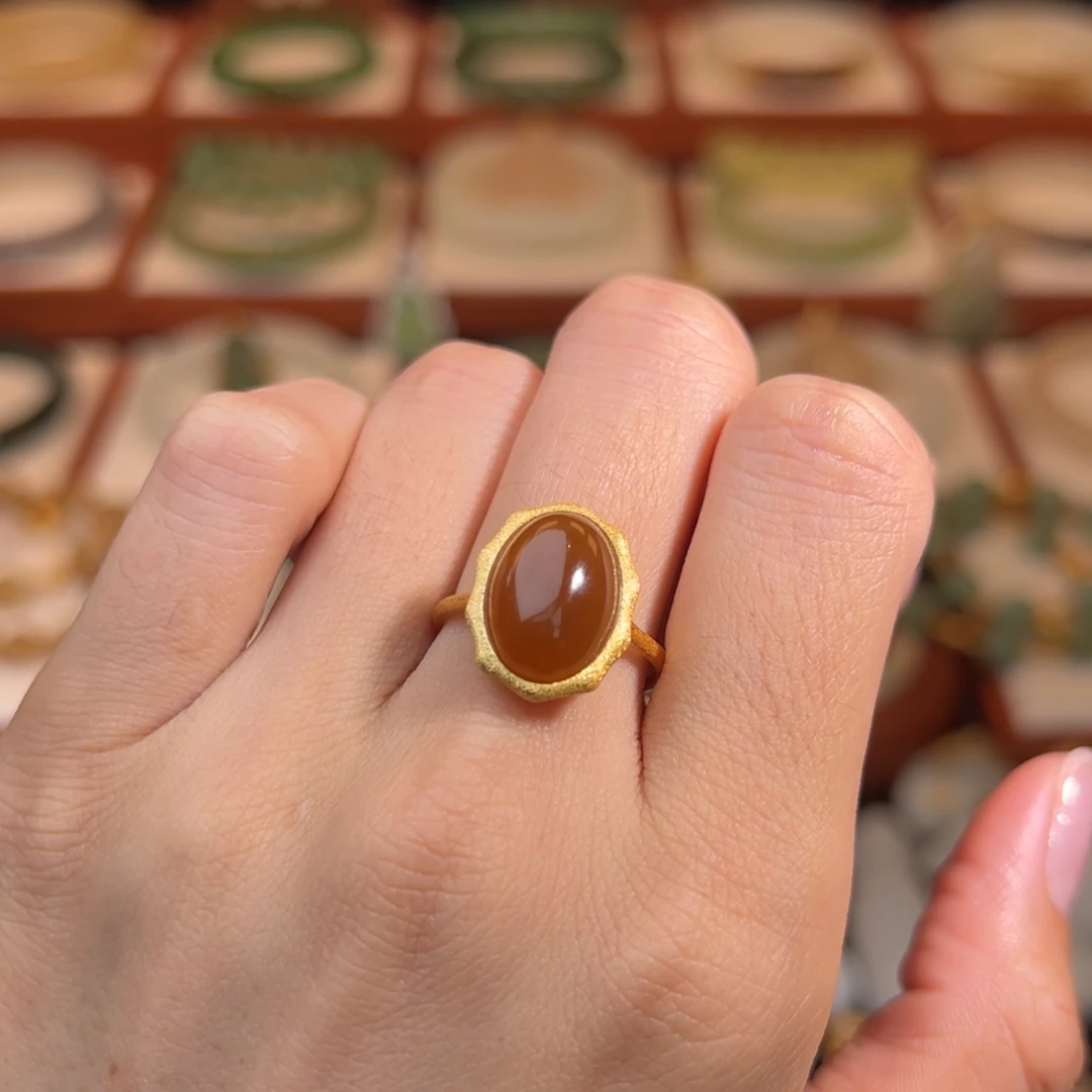 和田玉银S925镶嵌戒指