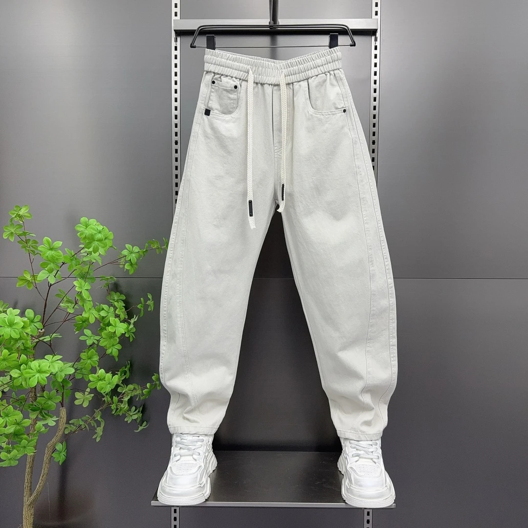 2025秋季新款长裤男美式高街弯刀牛仔裤百搭宽松直筒阔腿裤休闲裤