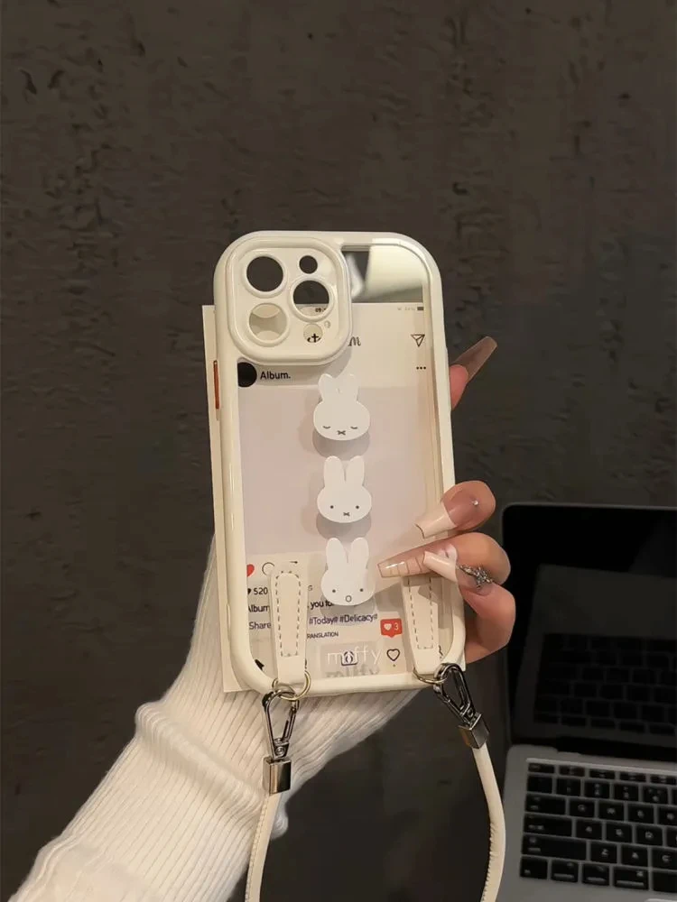 撞色奶油米菲兔适用苹果16e华为OPPO小米14vivo手机壳iPhone153