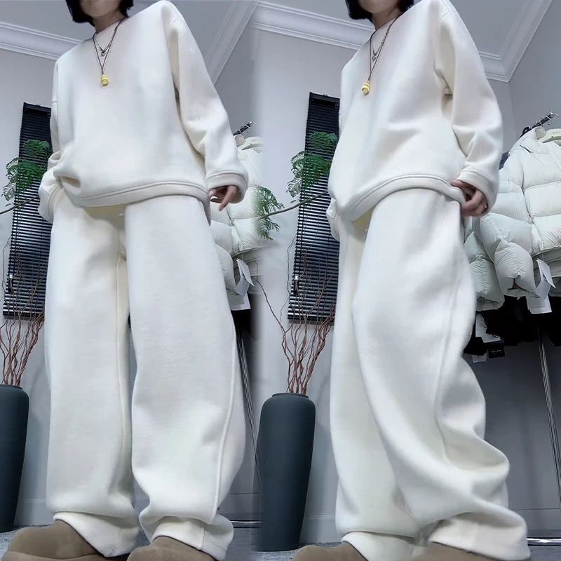 2025秋冬新款时尚显瘦气质网红高档套装女高级百搭宽松大码两件套