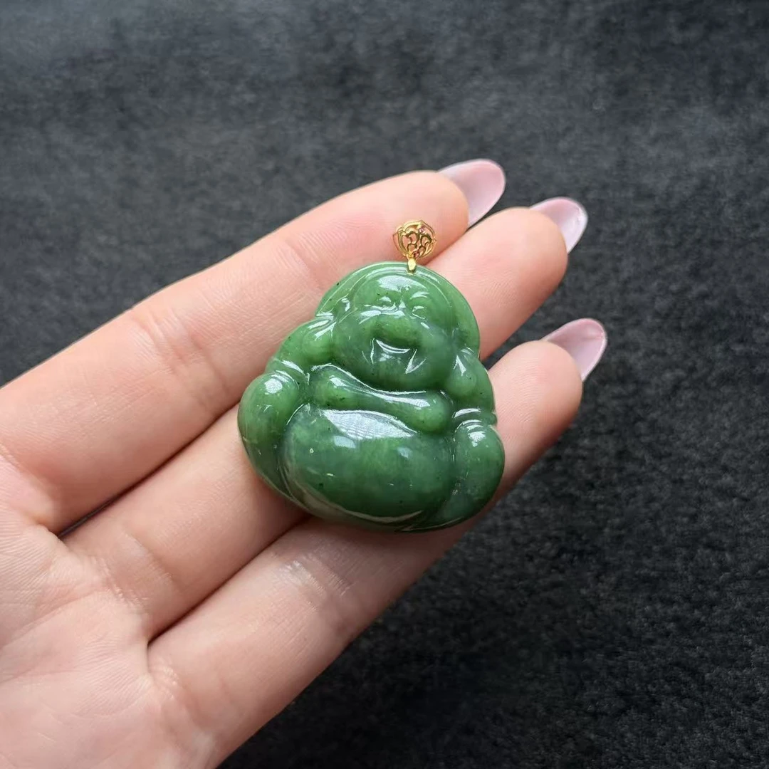 18K和田玉佛公吊坠-约40×34×10mm-多样性发货-Y欣-A4726
