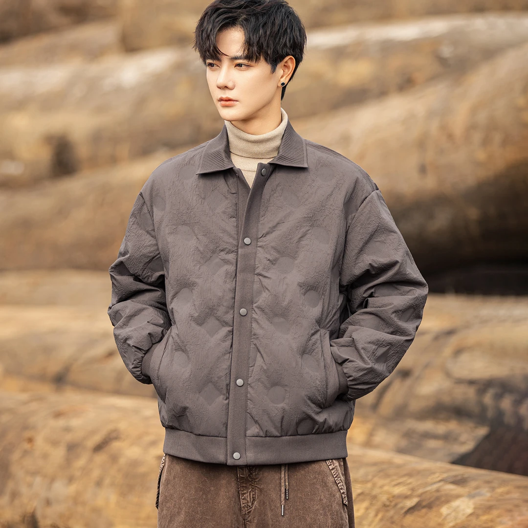 美式复古轻薄羽绒服男秋冬新款百搭男装休闲痞帅90白鸭绒男士外套
