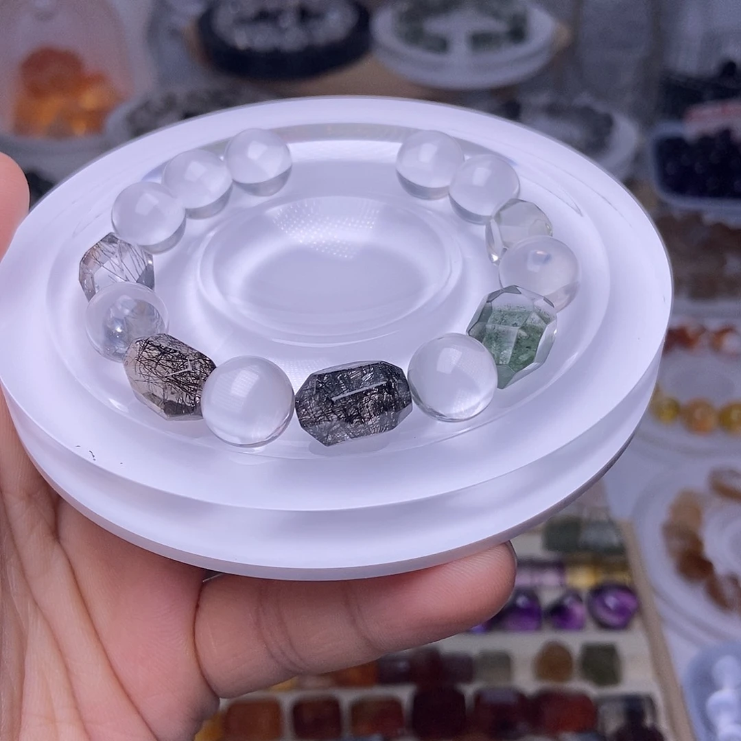 美***芽水晶手串未镶嵌定制打孔不退换