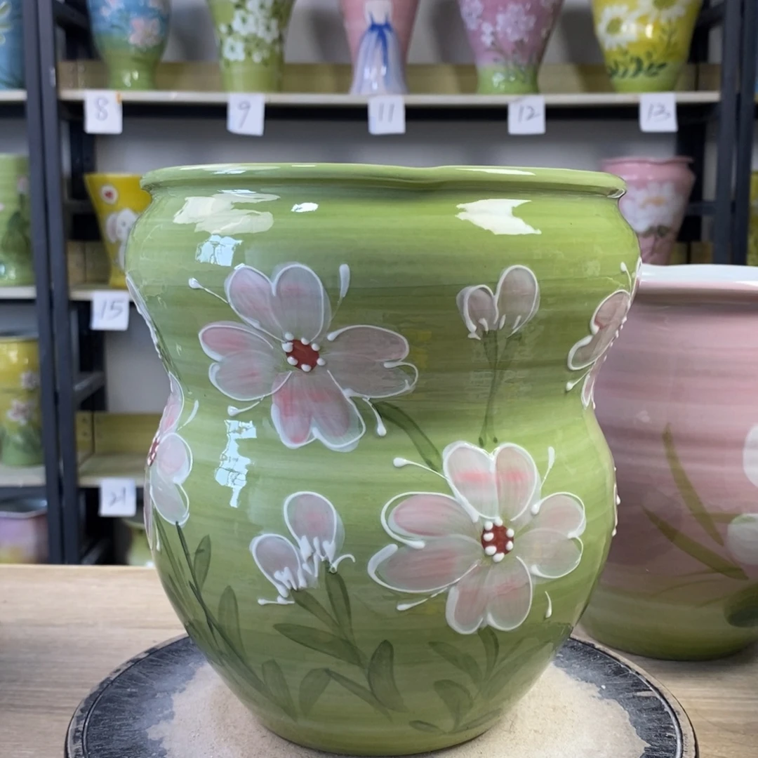 景德镇手工手绘陶瓷花盆