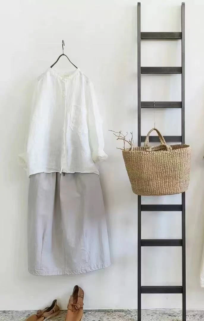 东大门pu夏季无领柔软麻衬衫