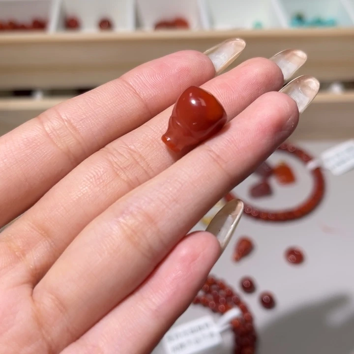南红玛瑙未镶嵌颈饰原矿南红玫红柿子红三通10mm