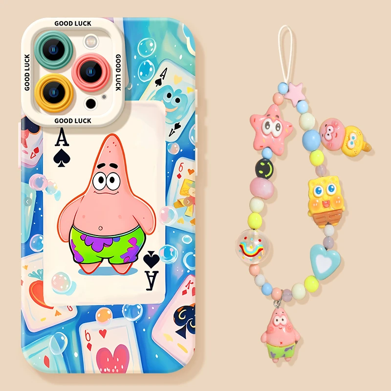 黑桃扑克海绵宝宝派大星适用苹果16手机壳iphone16promax软壳