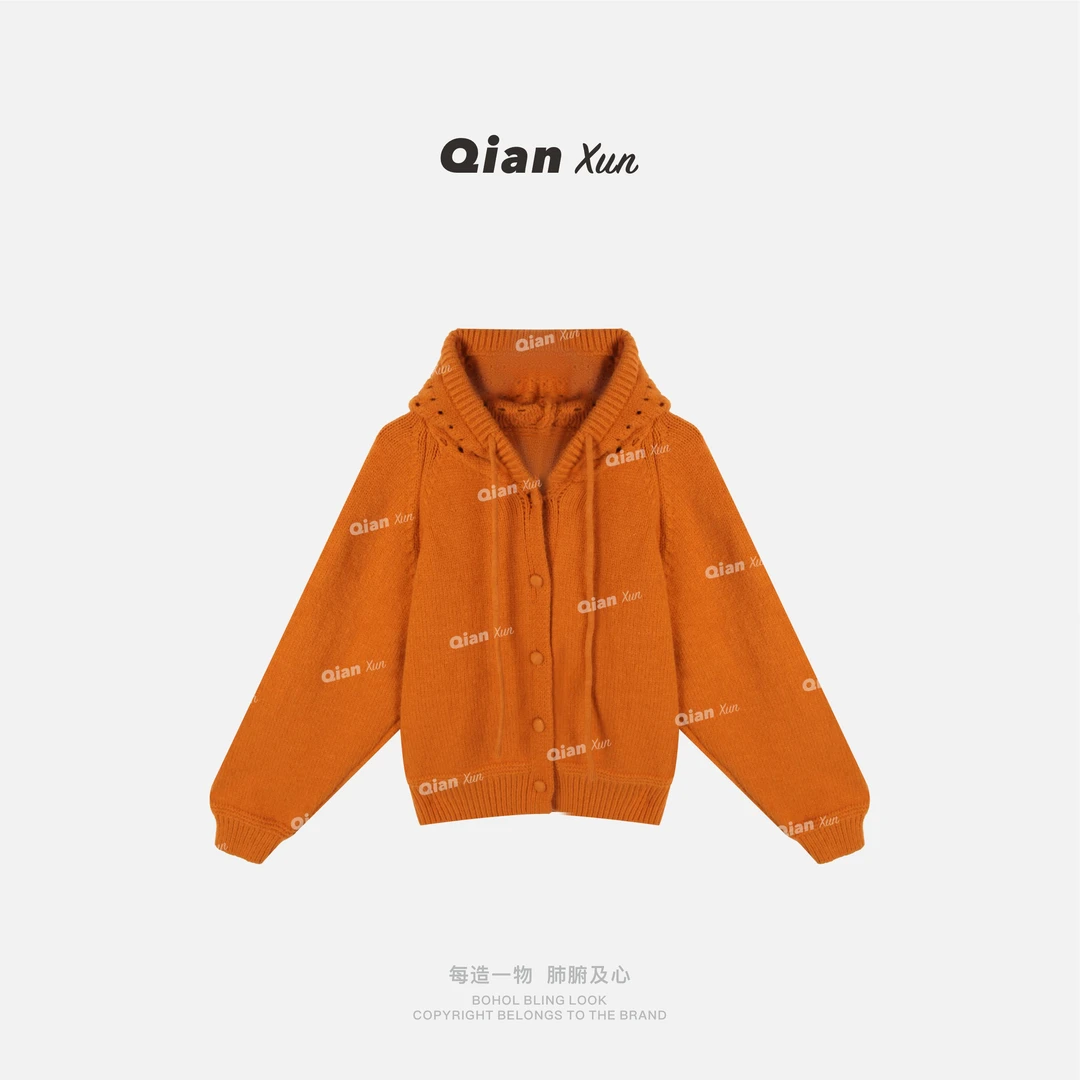 【千寻严选】秋冬时尚百搭休闲洋气小众减龄设计感毛衣QXQ5MY4068A