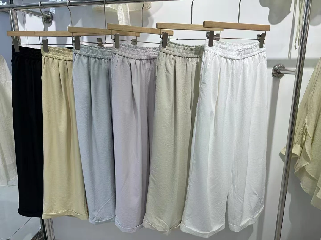 【锦衣服饰】XYJ 1130（2530）韩系时尚显瘦翻边阔腿裤