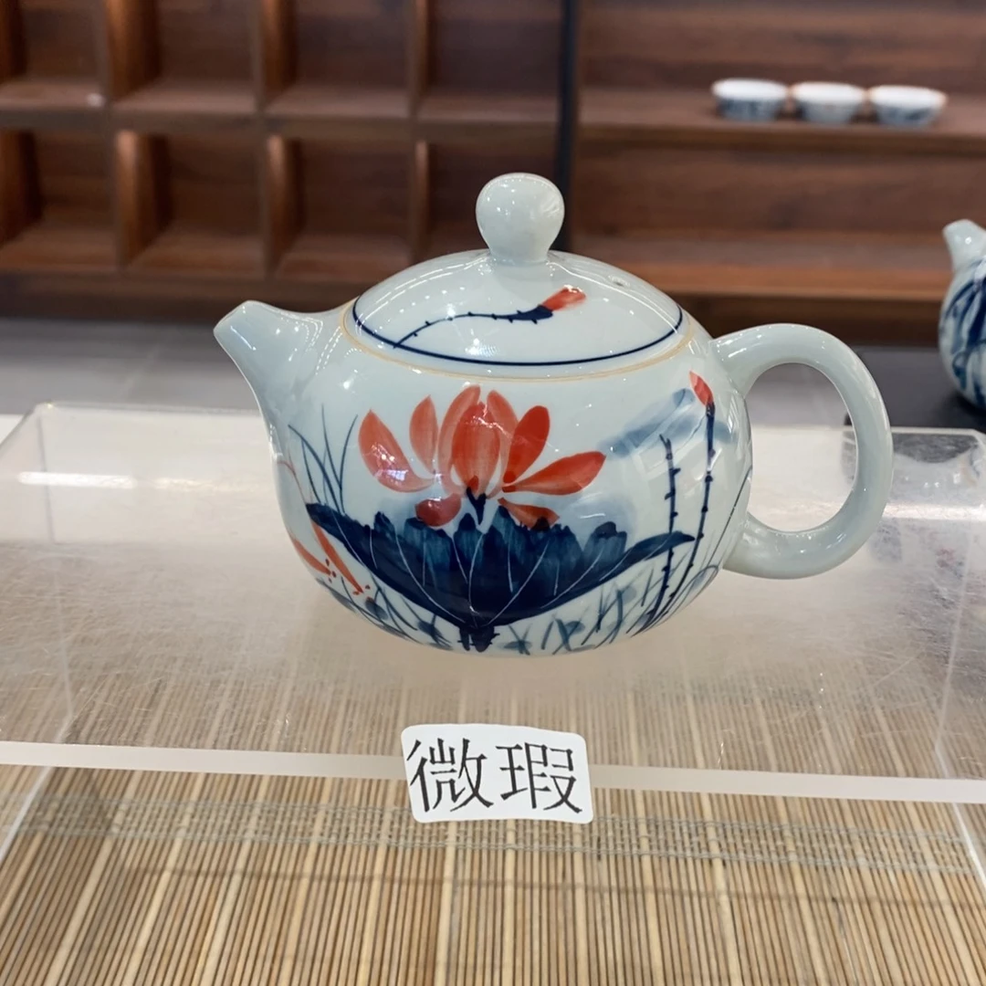 釉下彩老陶泥手工绘制