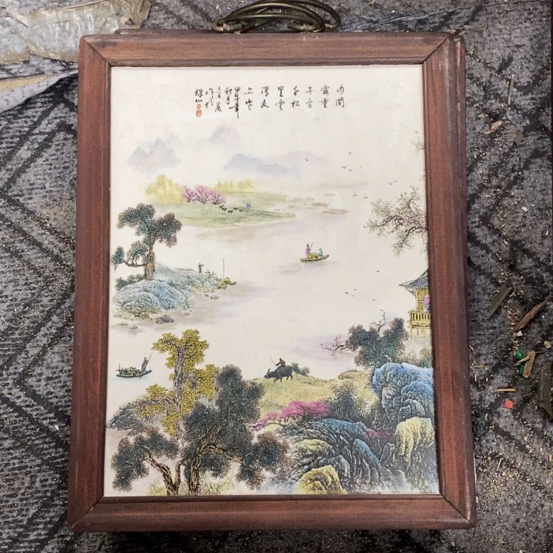 瓷片37*28 景德镇瓷板画柴窑烧制