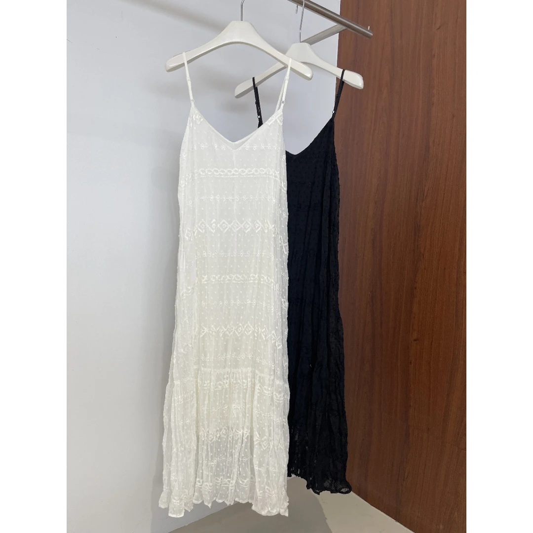 鑫燃Kiki （度假裙）显瘦法式高级感提花吊带连衣裙 92005 DK （F）