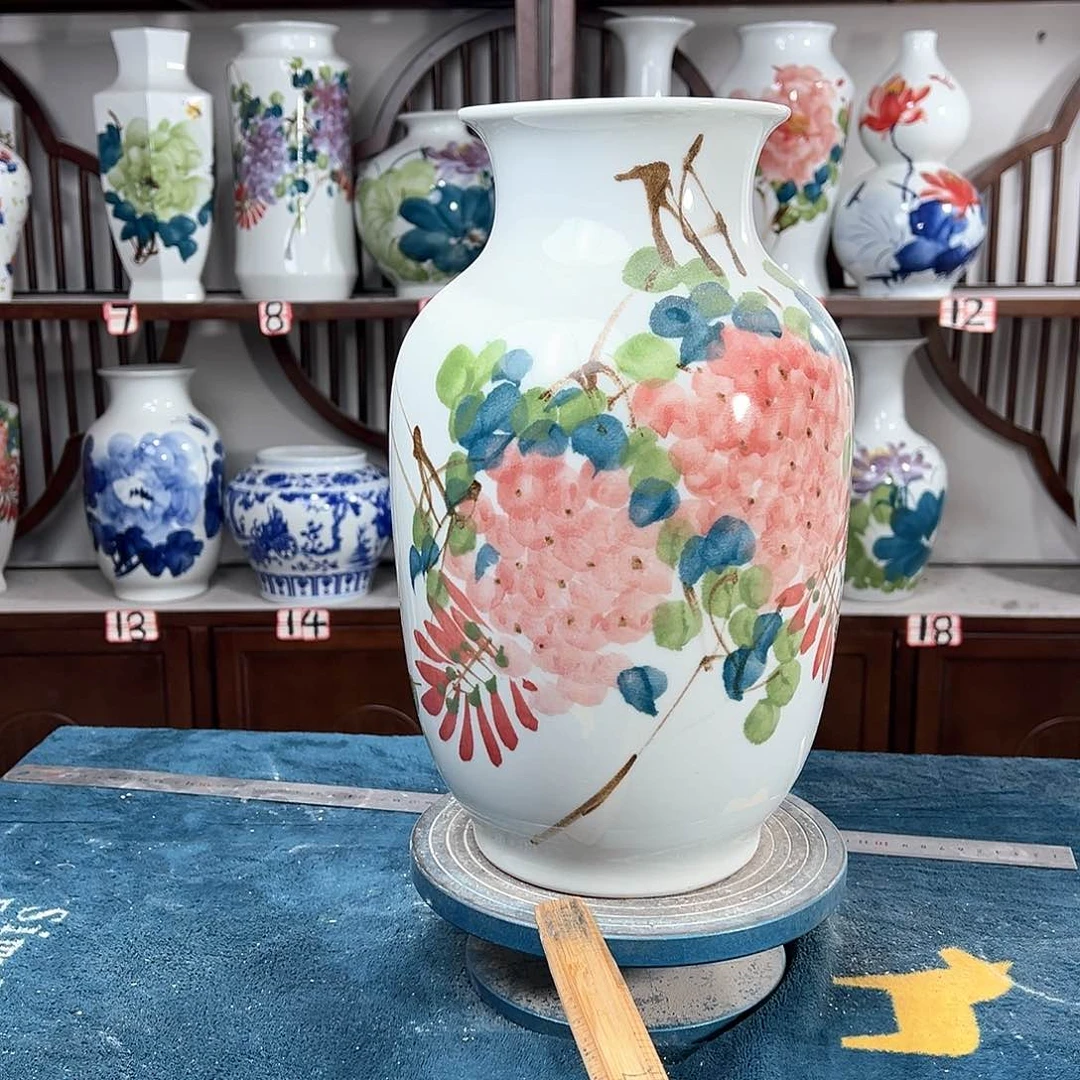 摆件景德镇陶瓷大冬红紫